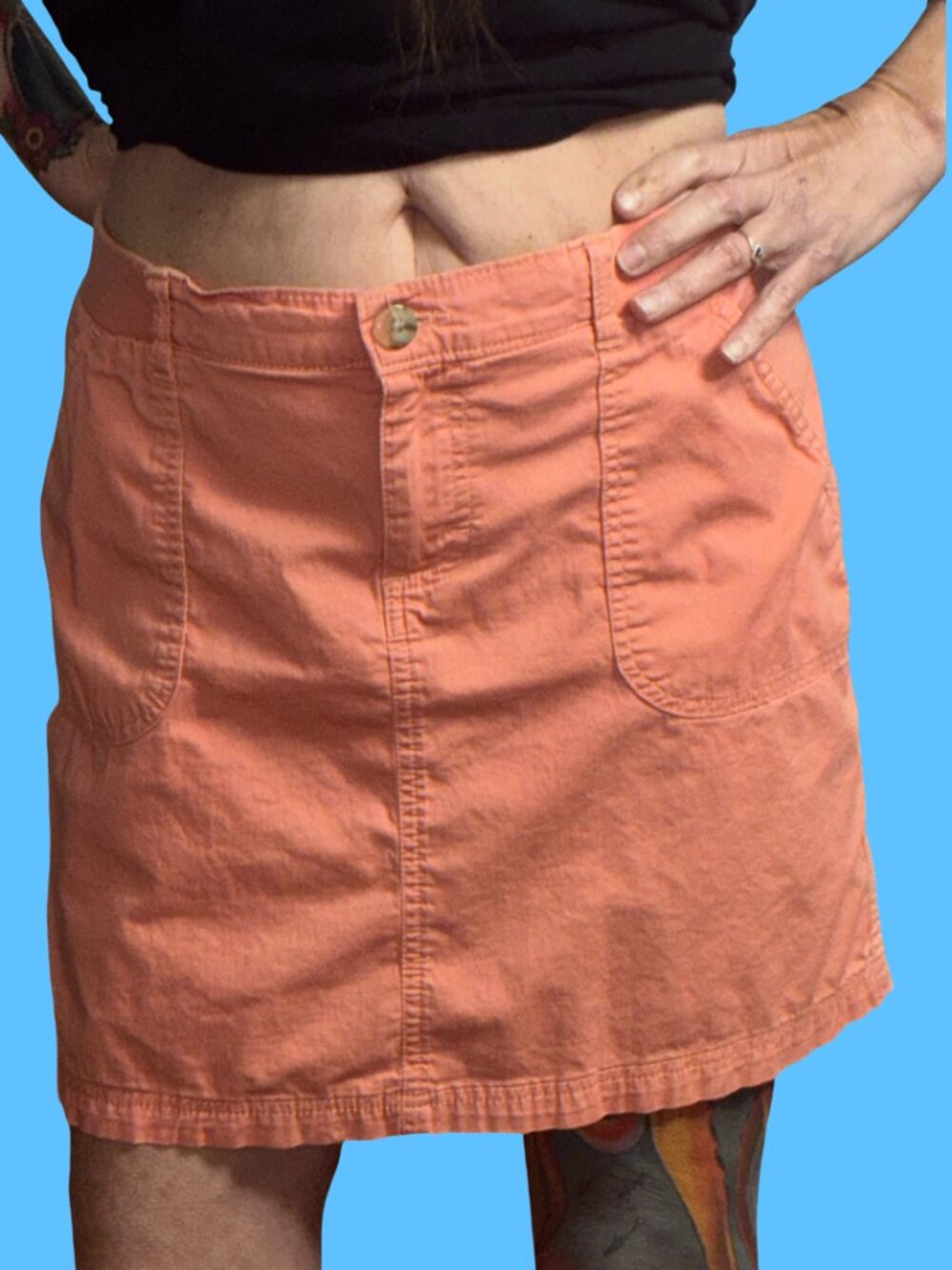 Sz.12*Lee Riders*Coral-Colored Comfort Skort--Mid-rise--Zip-fly--Mesh Shorts